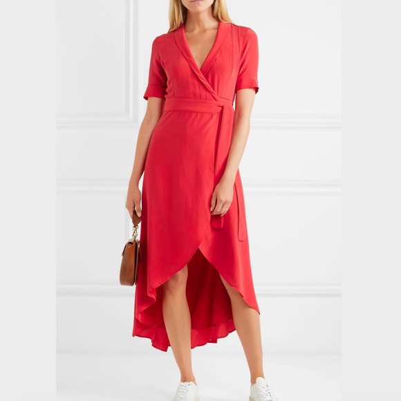 Equipment Dresses & Skirts - Equipment Imogene Silk Wrap Red Dress Sz XS Silk
